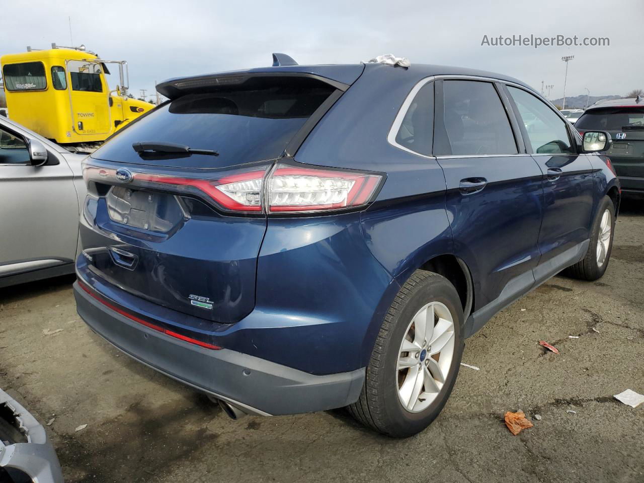 2017 Ford Edge Sel Blue vin: 2FMPK3J91HBC22396