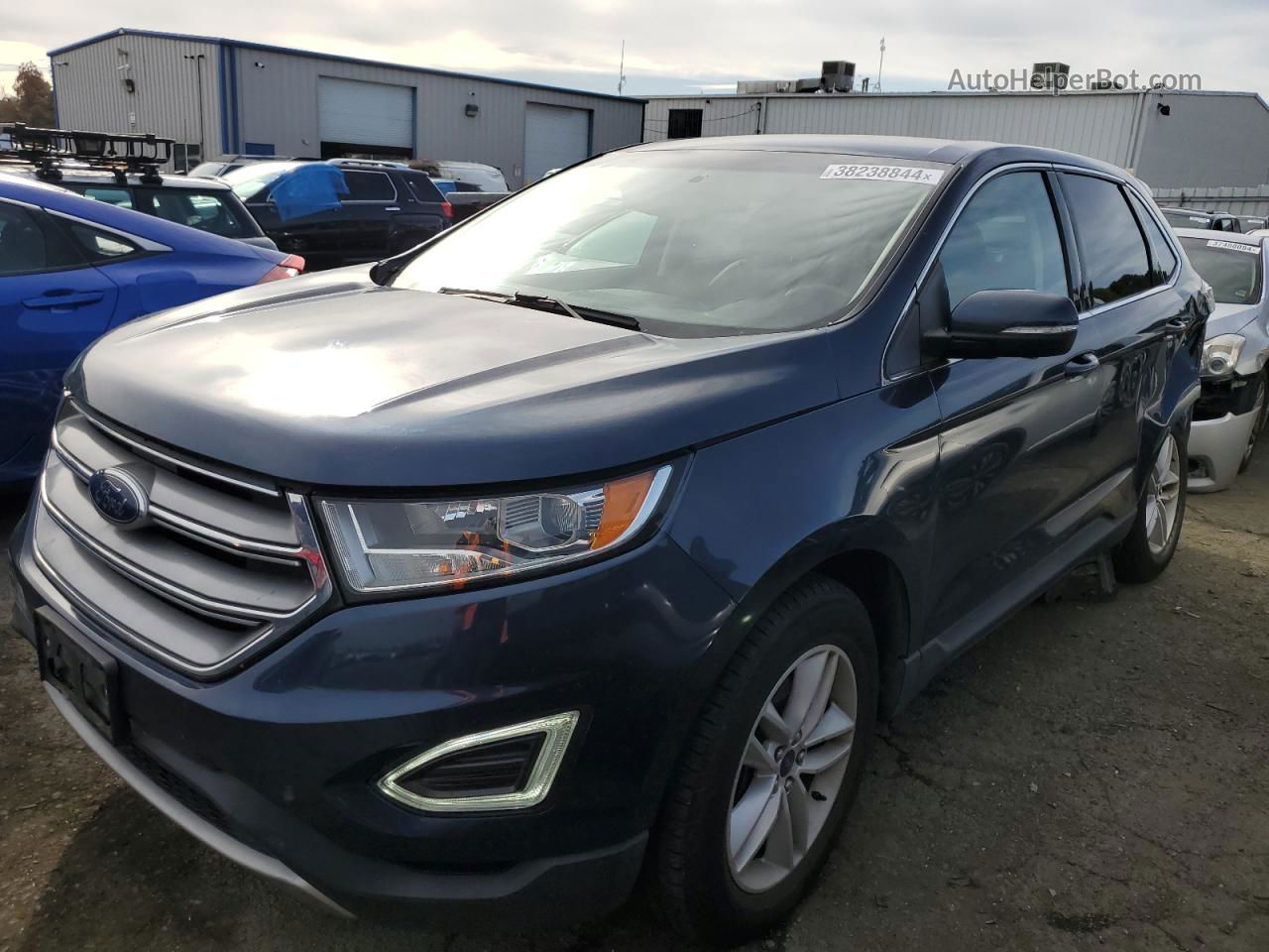 2017 Ford Edge Sel Синий vin: 2FMPK3J91HBC22396