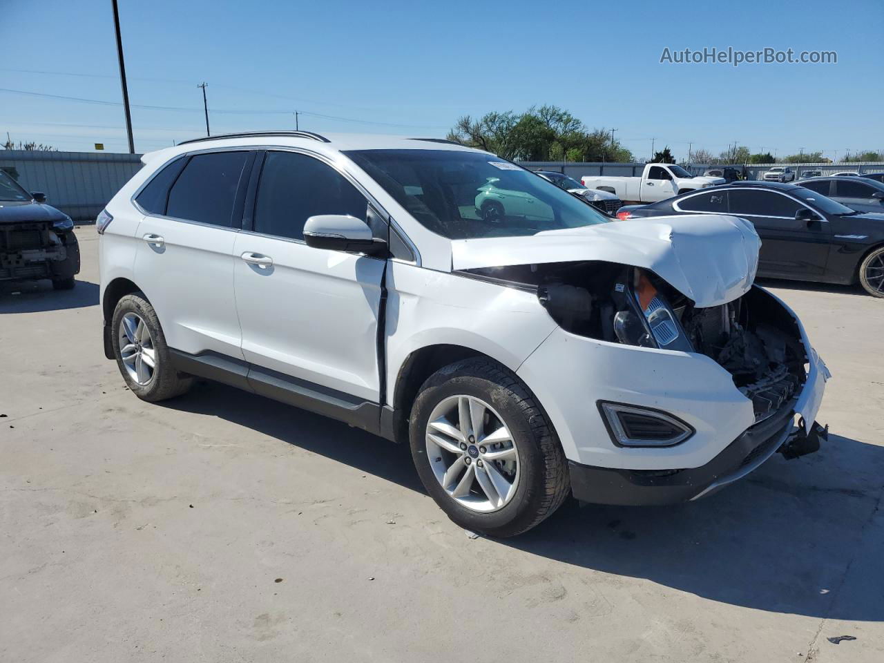 2017 Ford Edge Sel White vin: 2FMPK3J91HBC36217