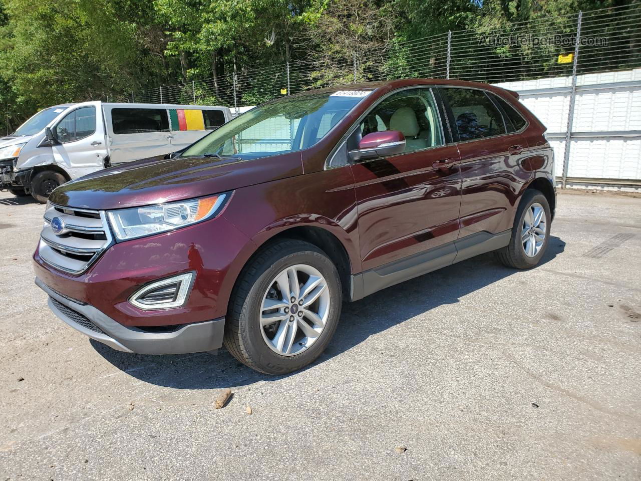 2018 Ford Edge Sel Burgundy vin: 2FMPK3J91JBB84724