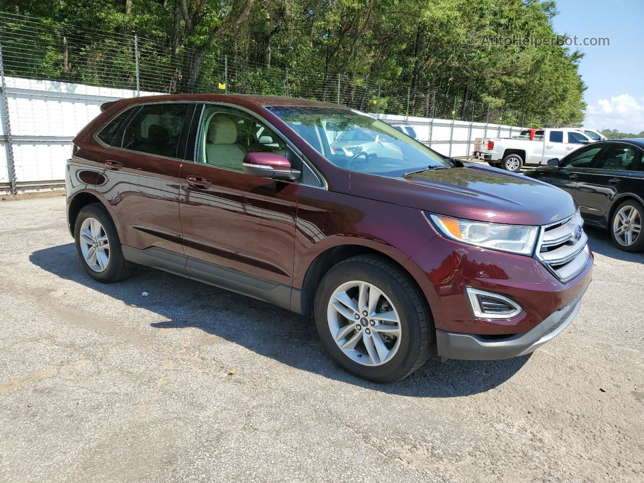 2018 Ford Edge Sel Burgundy vin: 2FMPK3J91JBB84724