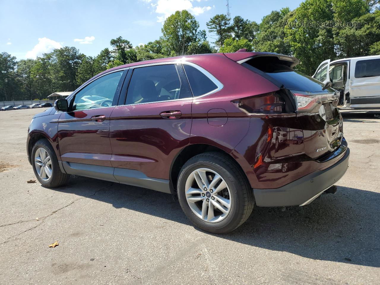 2018 Ford Edge Sel Burgundy vin: 2FMPK3J91JBB84724