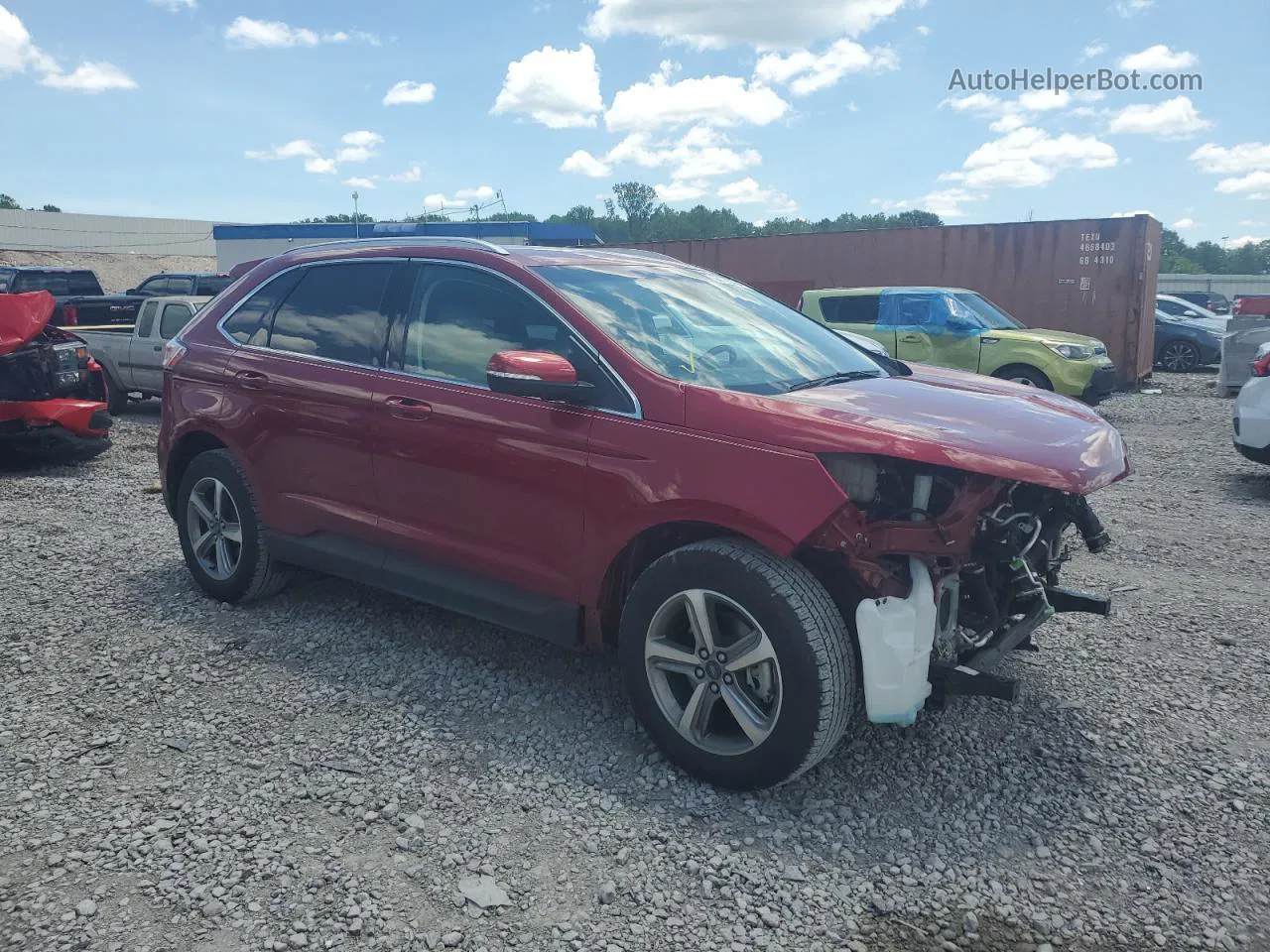 2019 Ford Edge Sel Красный vin: 2FMPK3J91KBC15603