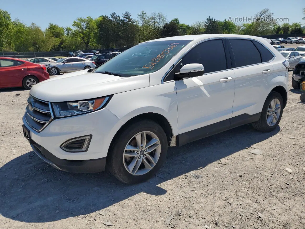 2017 Ford Edge Sel White vin: 2FMPK3J92HBC28112