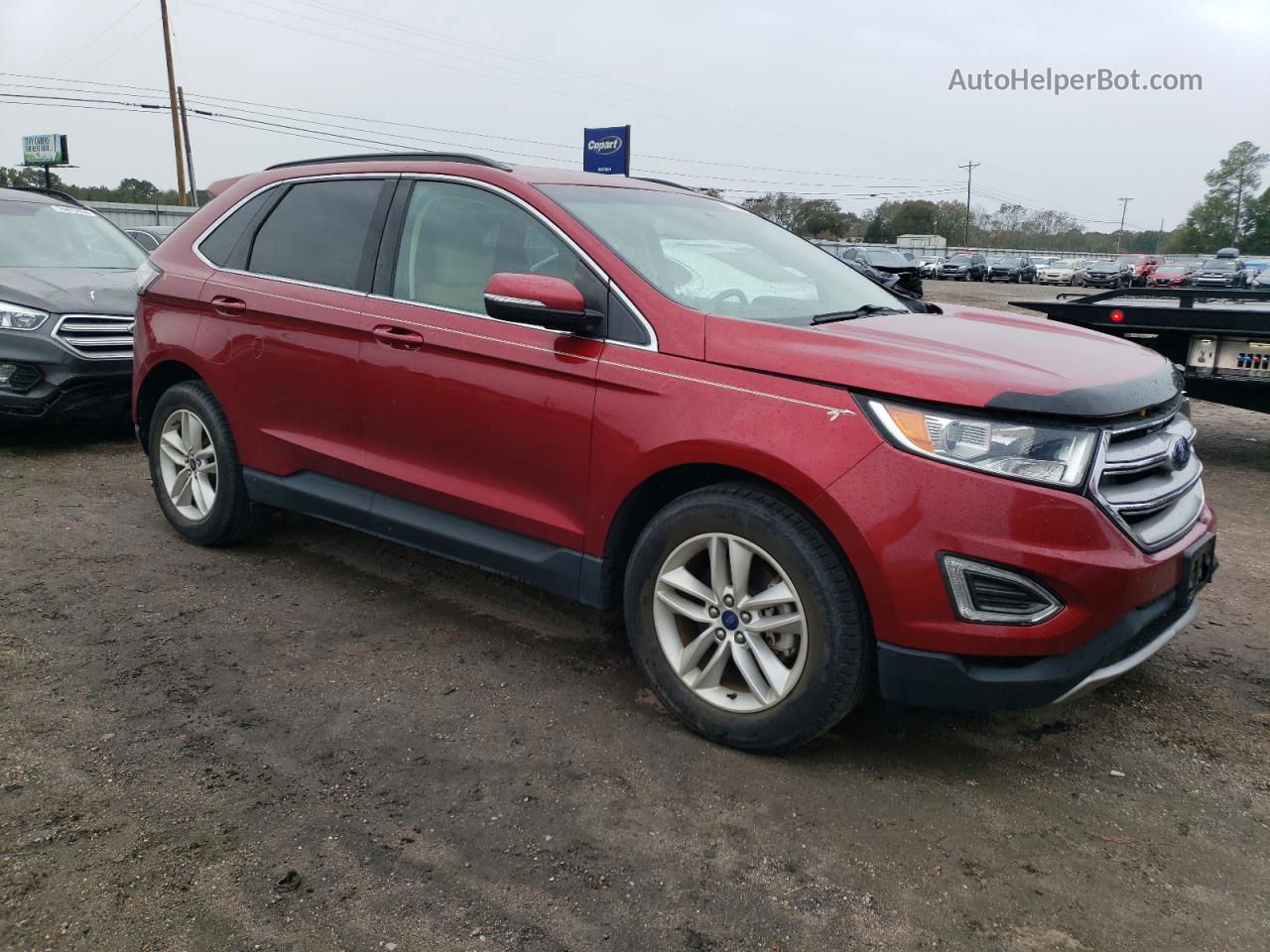 2017 Ford Edge Sel Red vin: 2FMPK3J92HBC52278