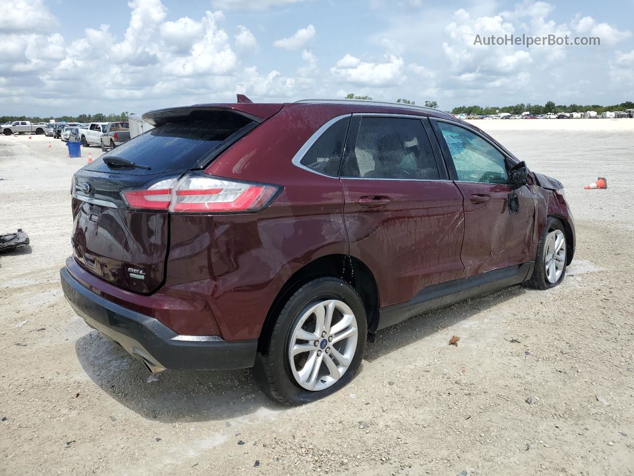 2020 Ford Edge Sel Burgundy vin: 2FMPK3J92LBA32373