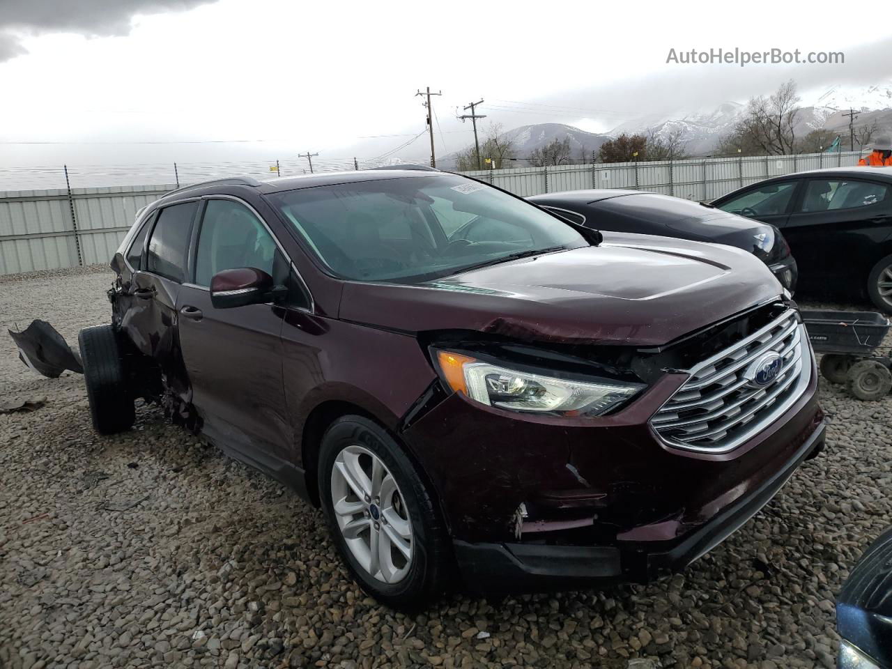 2020 Ford Edge Sel Burgundy vin: 2FMPK3J92LBA57466