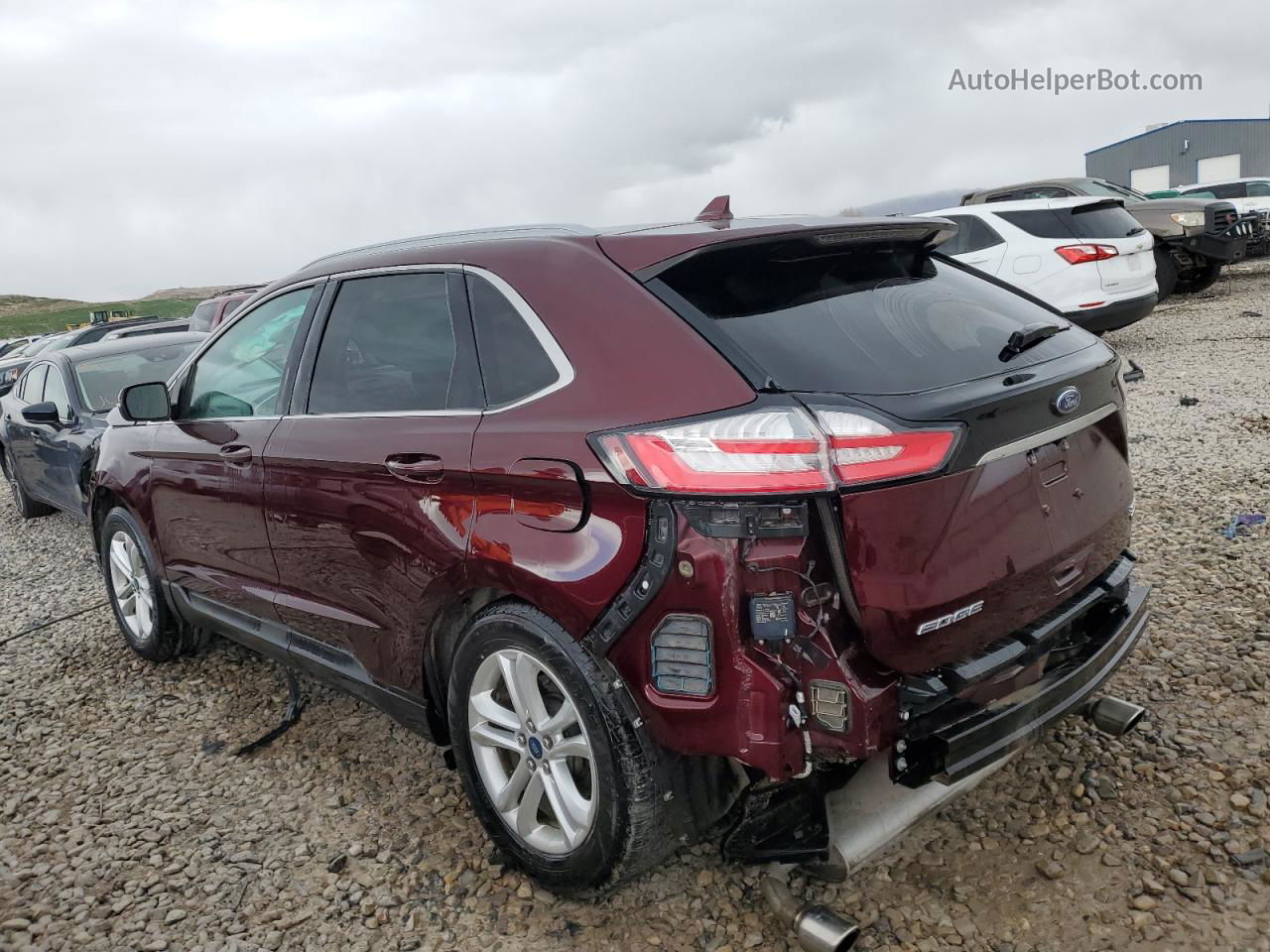 2020 Ford Edge Sel Burgundy vin: 2FMPK3J92LBA57466