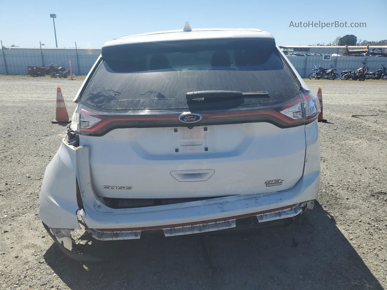 2016 Ford Edge Sel White vin: 2FMPK3J93GBB89304