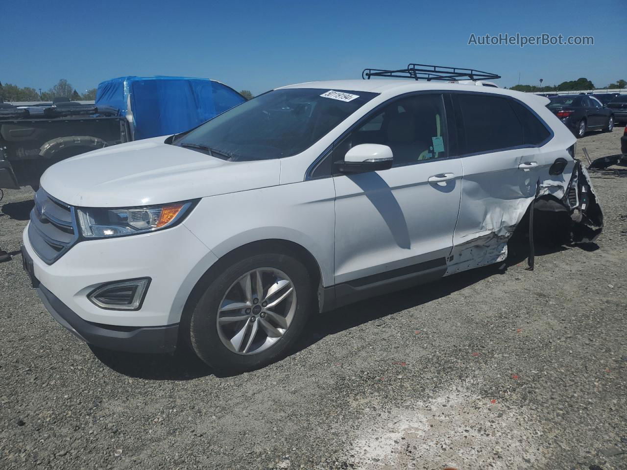 2016 Ford Edge Sel White vin: 2FMPK3J93GBB89304