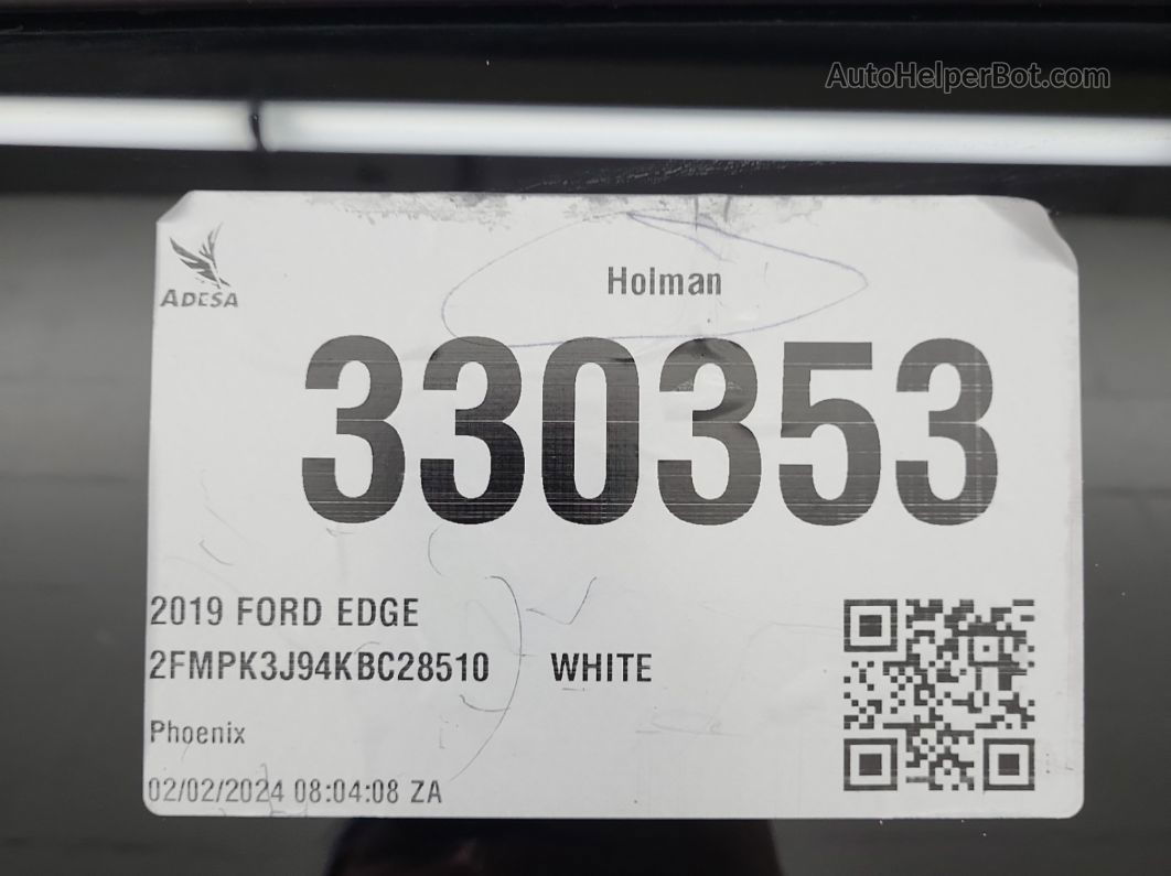 2019 Ford Edge Sel vin: 2FMPK3J94KBC28510