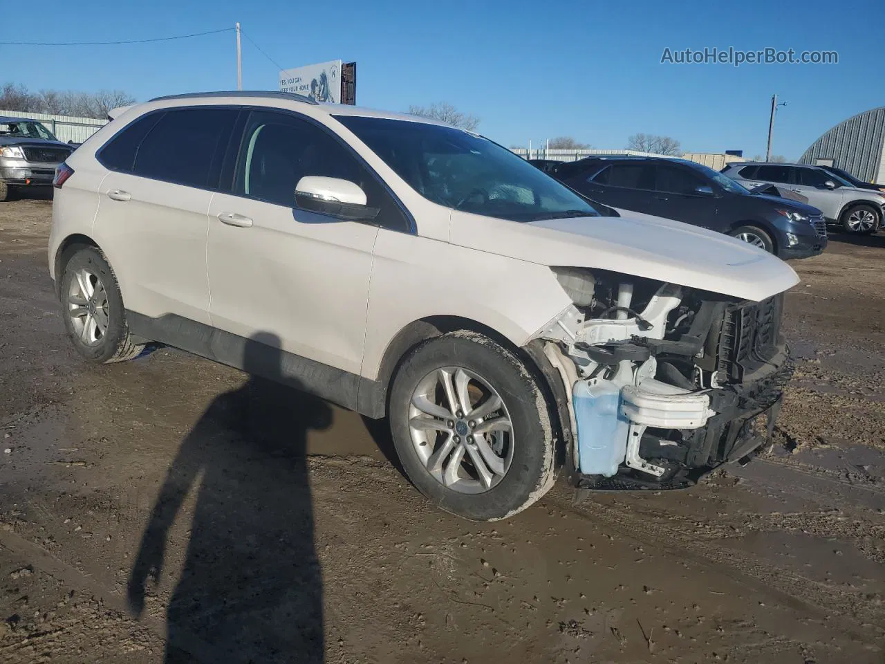 2019 Ford Edge Sel White vin: 2FMPK3J94KBC62026