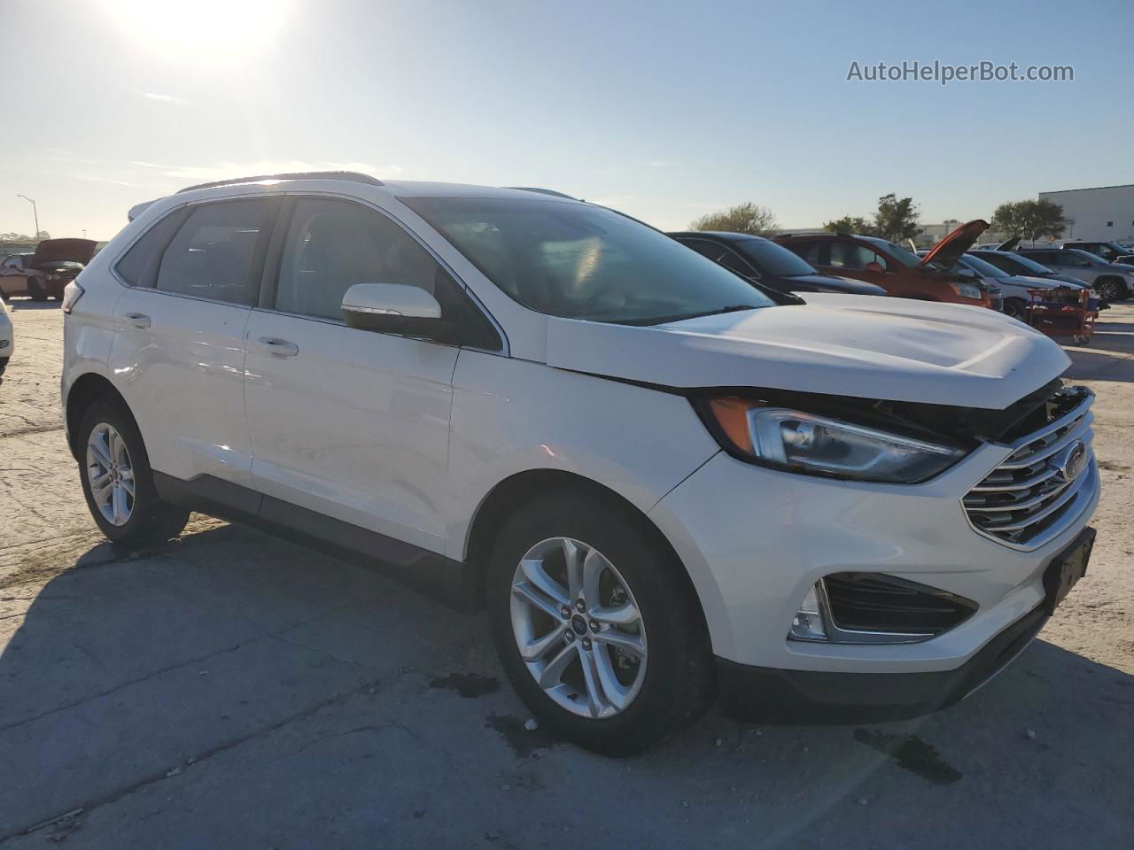 2019 Ford Edge Sel White vin: 2FMPK3J94KBC72779