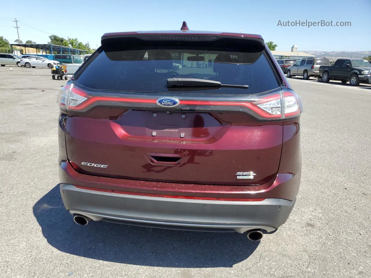 2017 Ford Edge Sel Burgundy vin: 2FMPK3J95HBC32073