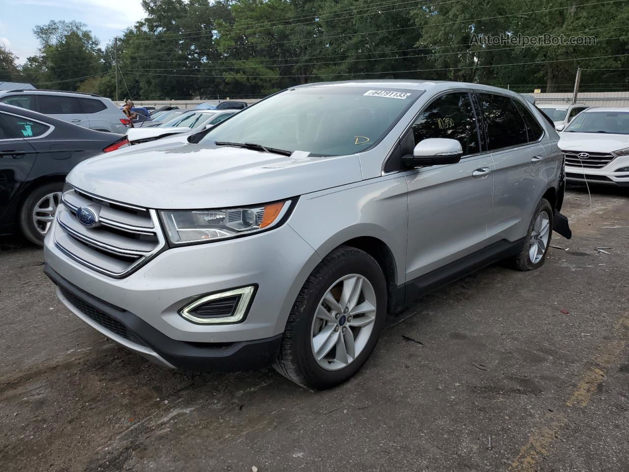 2018 Ford Edge Sel Серебряный vin: 2FMPK3J96JBB22722