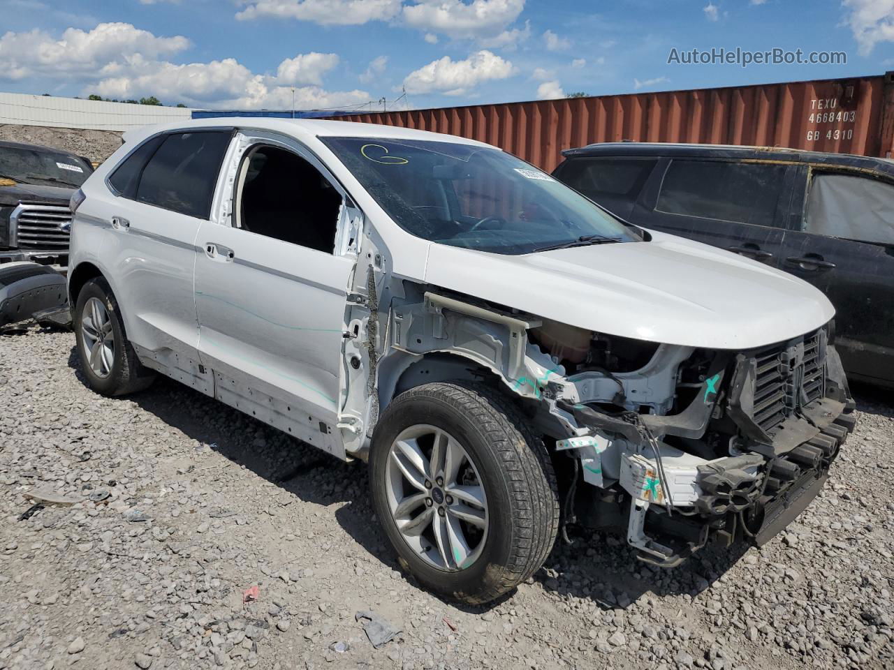 2018 Ford Edge Sel White vin: 2FMPK3J96JBC42410