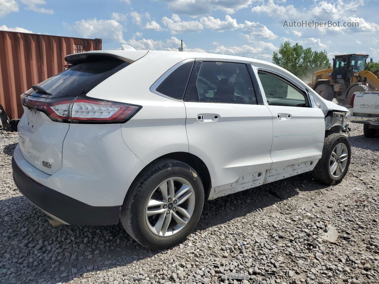 2018 Ford Edge Sel White vin: 2FMPK3J96JBC42410