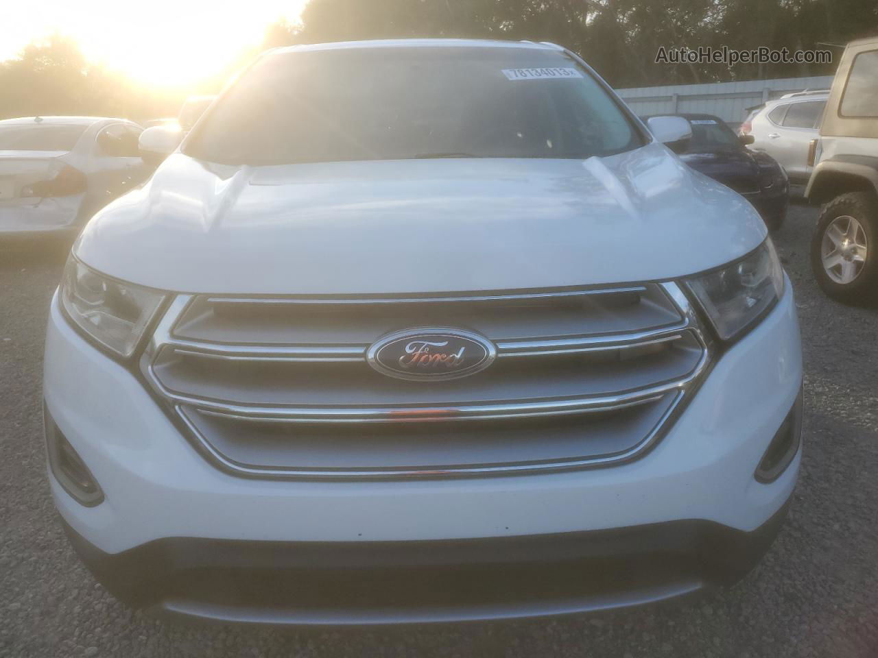 2018 Ford Edge Sel White vin: 2FMPK3J96JBC45128