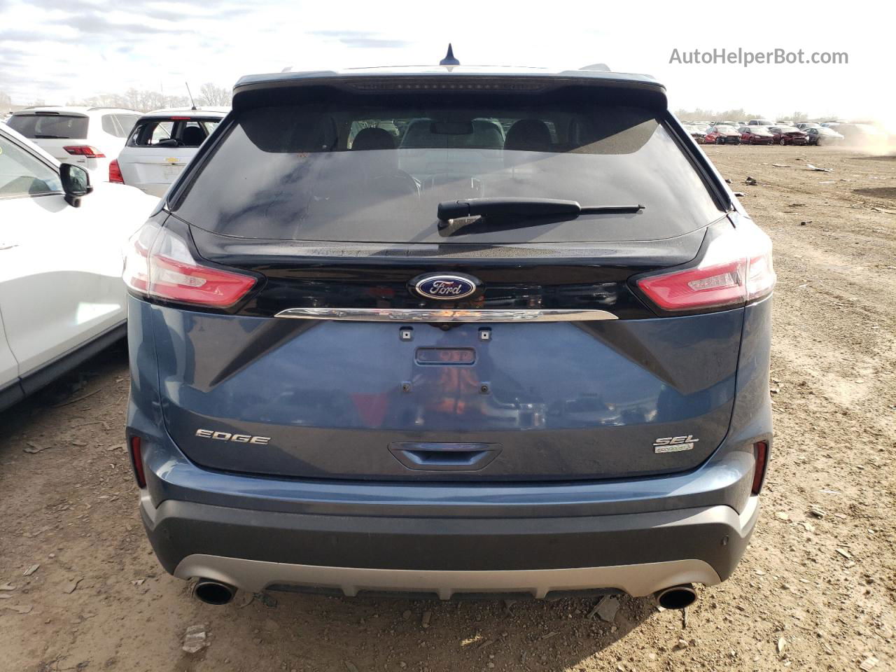 2019 Ford Edge Sel Синий vin: 2FMPK3J96KBC40318