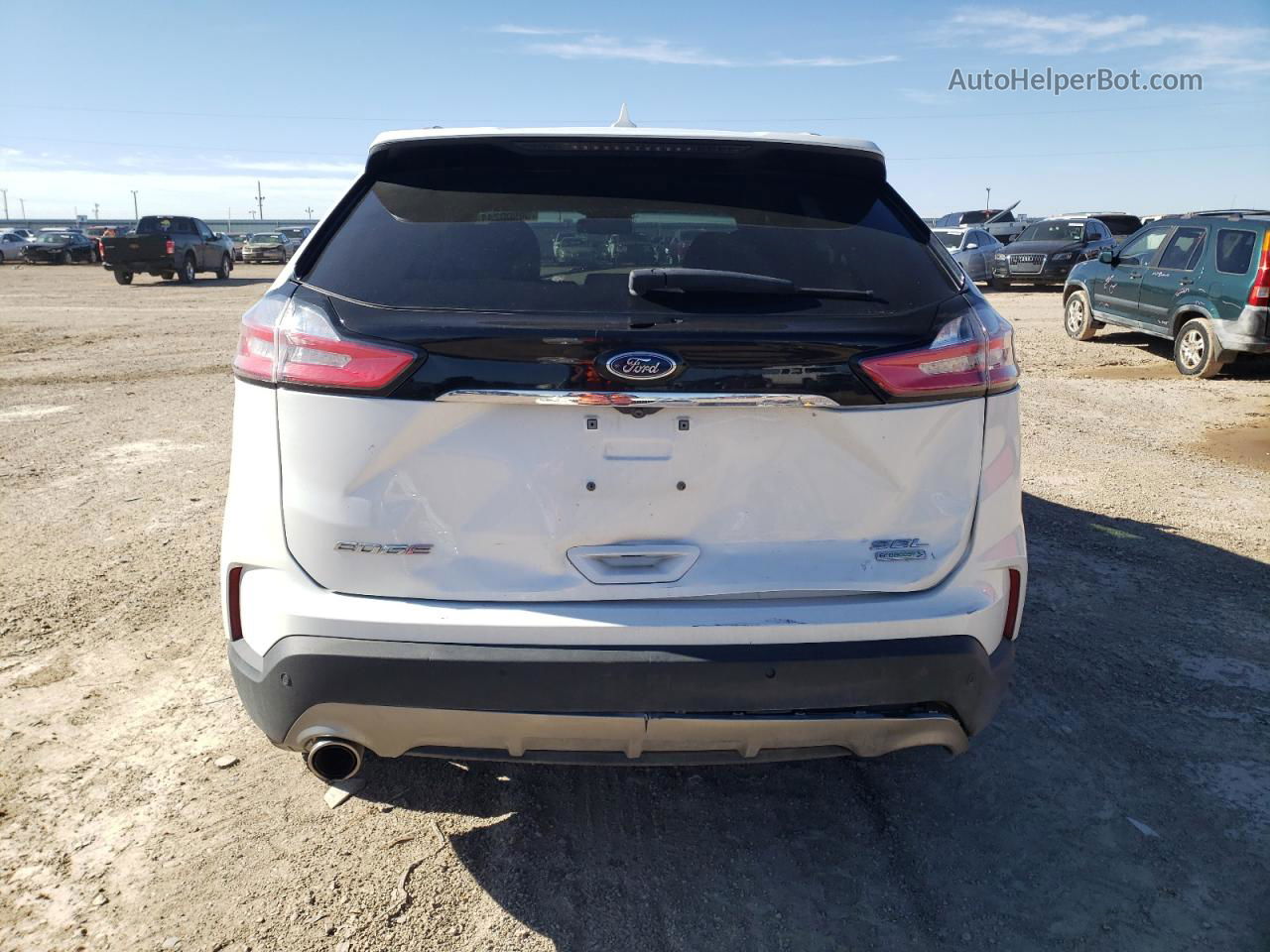 2019 Ford Edge Sel White vin: 2FMPK3J96KBC75540