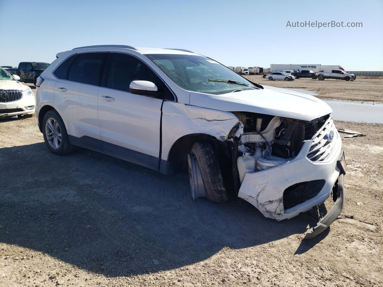 2019 Ford Edge Sel White vin: 2FMPK3J96KBC75540