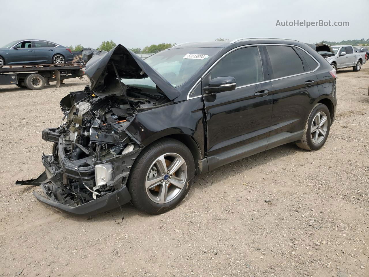 2019 Ford Edge Sel Черный vin: 2FMPK3J97KBC35192