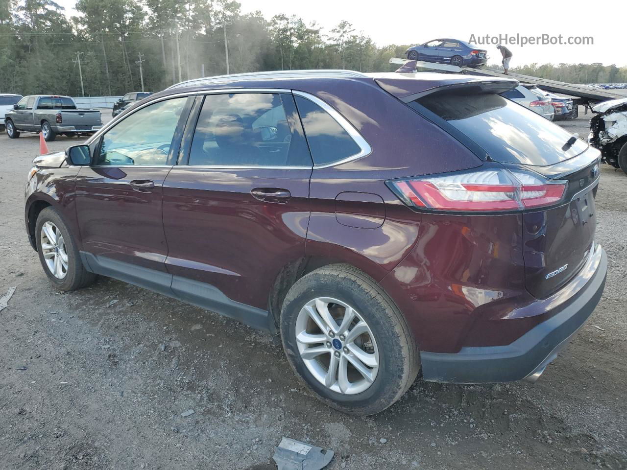 2019 Ford Edge Sel Burgundy vin: 2FMPK3J97KBC48072