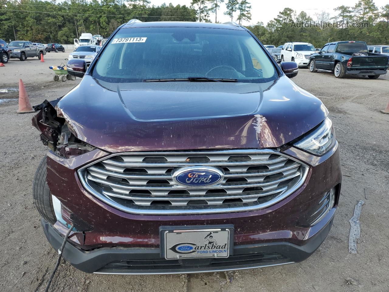 2019 Ford Edge Sel Бордовый vin: 2FMPK3J97KBC48072