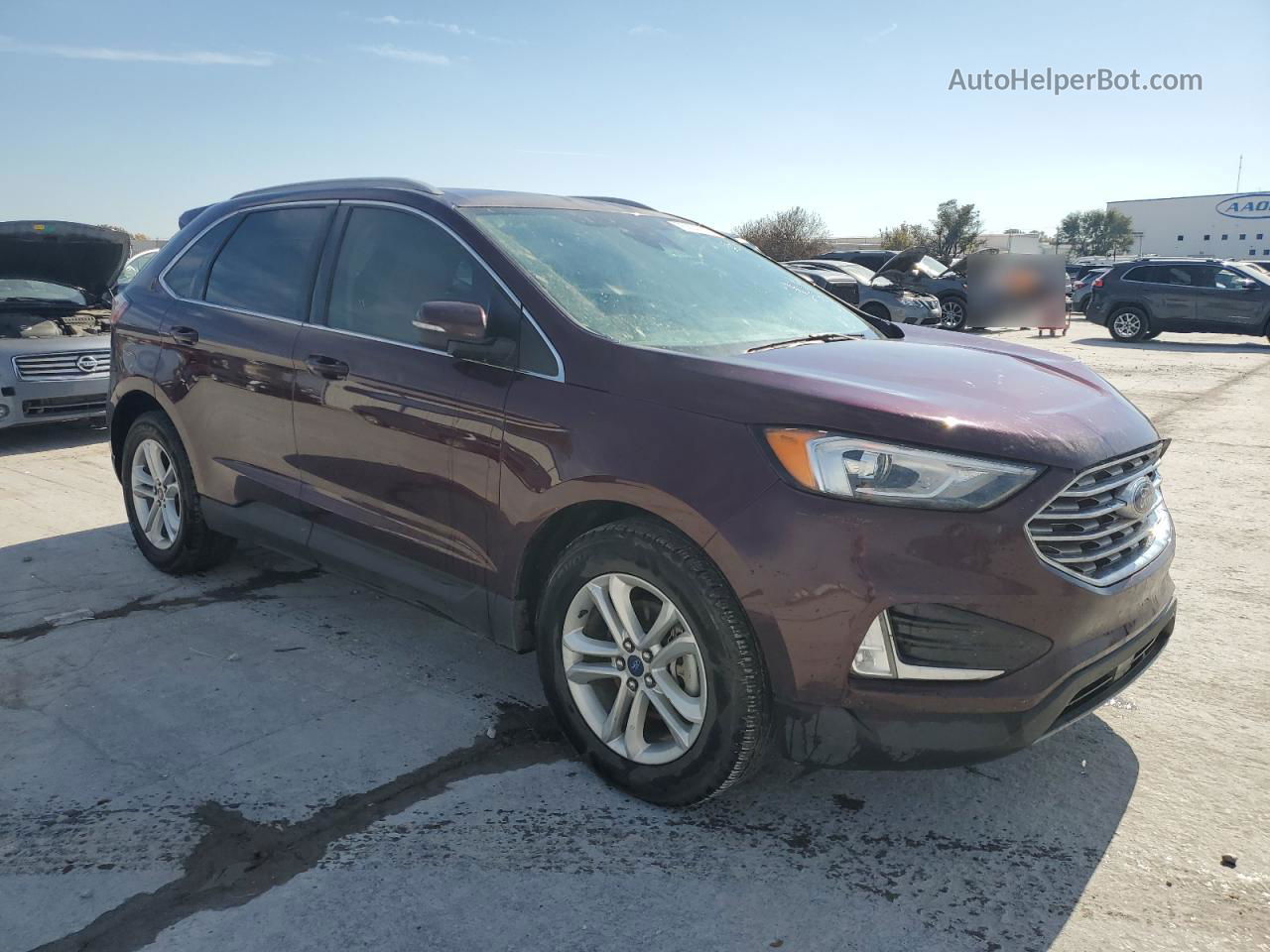 2020 Ford Edge Sel Maroon vin: 2FMPK3J97LBB42173