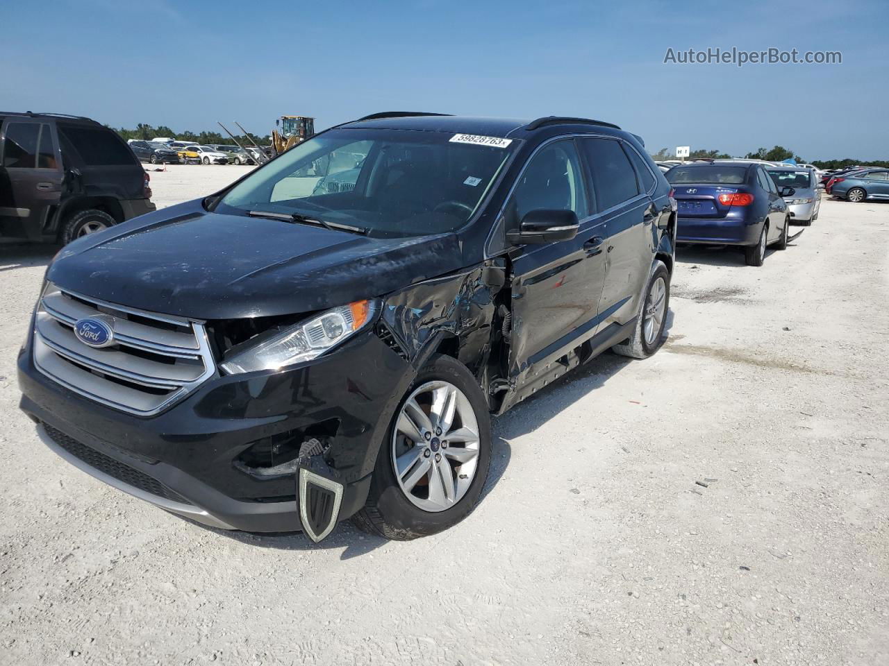 2016 Ford Edge Sel Черный vin: 2FMPK3J98GBB48716