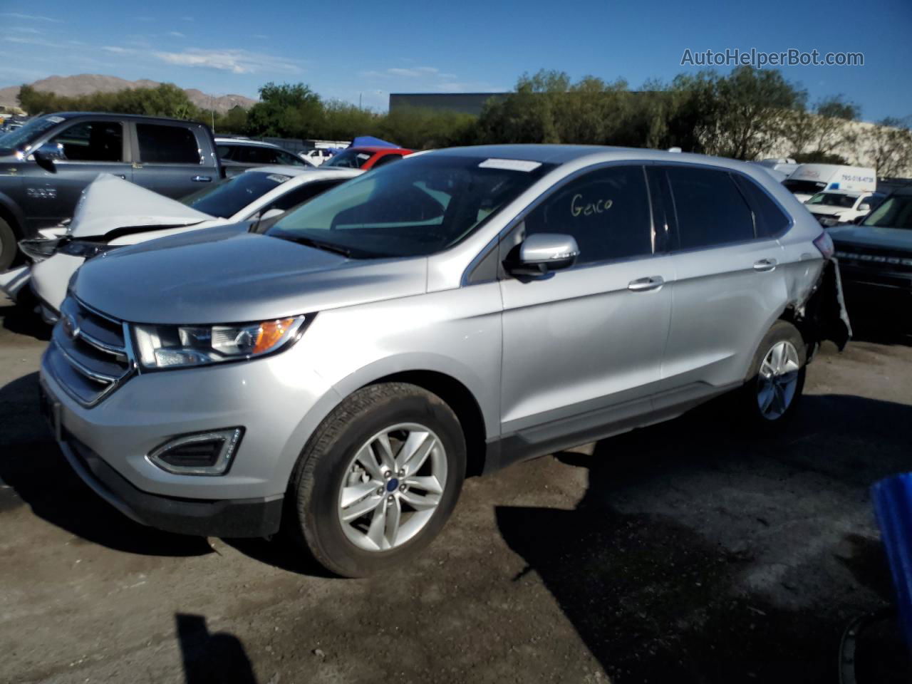 2016 Ford Edge Sel Silver vin: 2FMPK3J98GBC53871