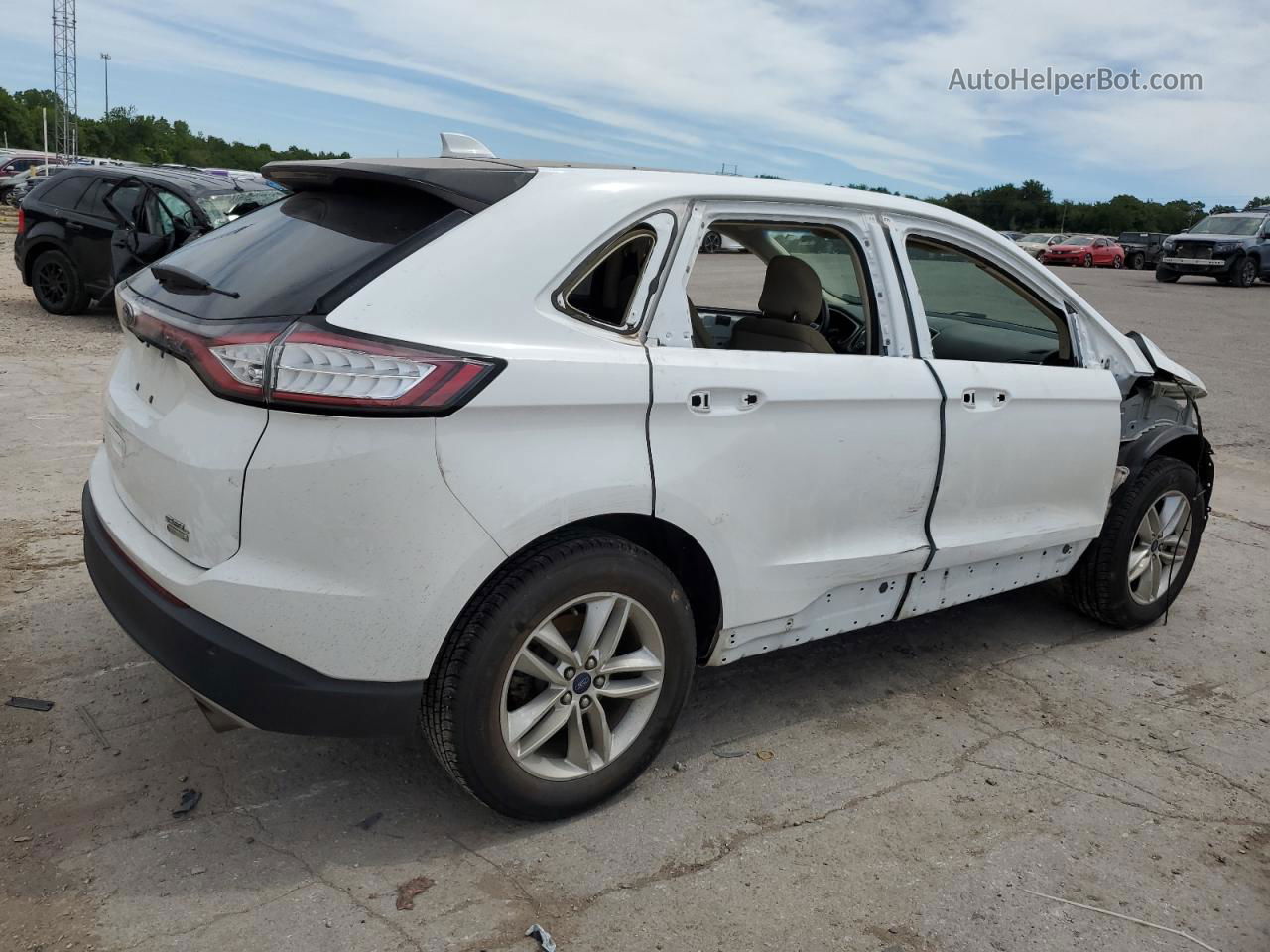 2017 Ford Edge Sel White vin: 2FMPK3J98HBB94905