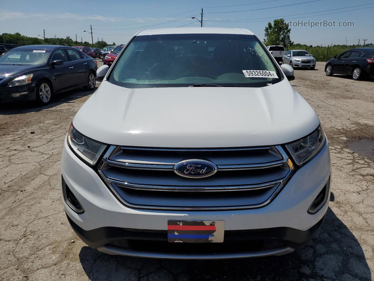 2018 Ford Edge Sel White vin: 2FMPK3J98JBB53843