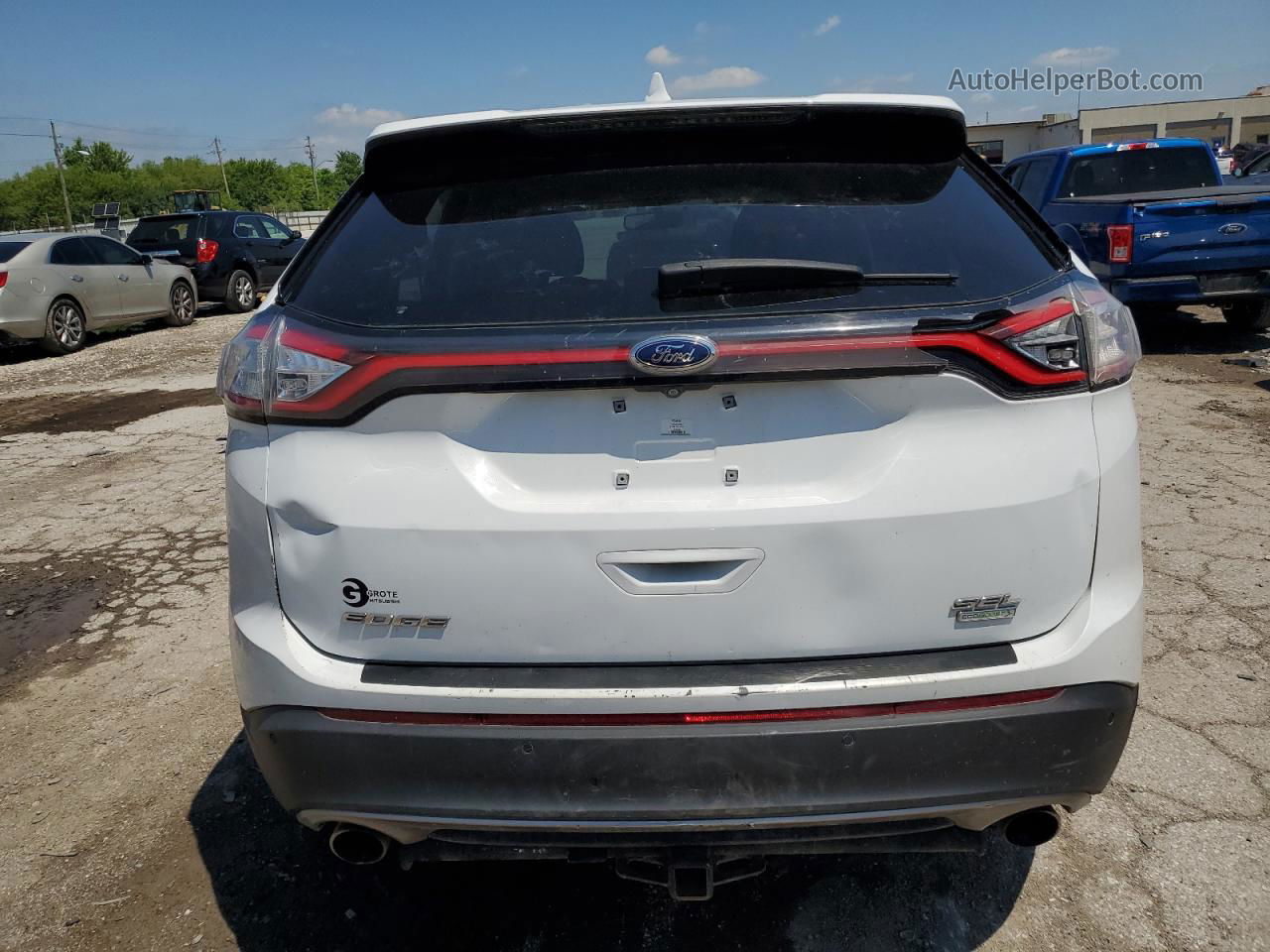 2018 Ford Edge Sel White vin: 2FMPK3J98JBB53843