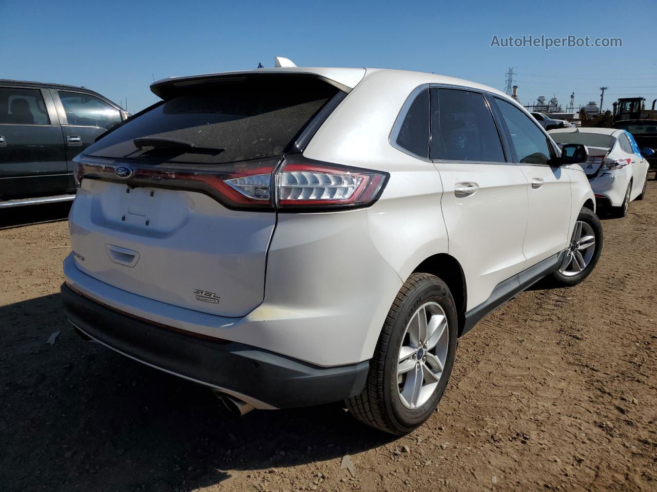 2018 Ford Edge Sel White vin: 2FMPK3J98JBC32719