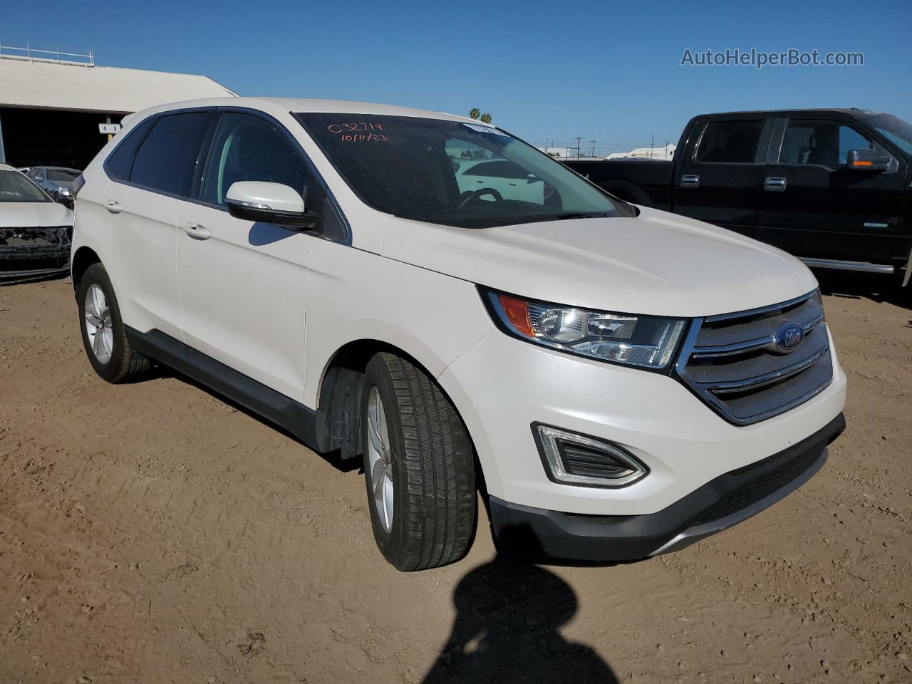 2018 Ford Edge Sel White vin: 2FMPK3J98JBC32719