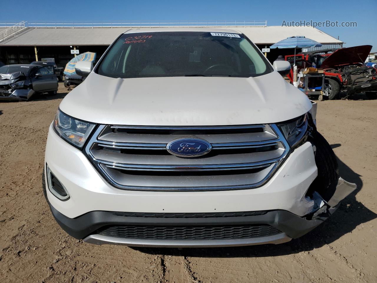 2018 Ford Edge Sel White vin: 2FMPK3J98JBC32719