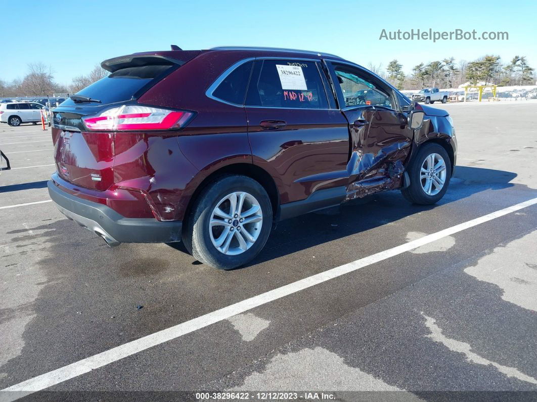 2020 Ford Edge Sel Maroon vin: 2FMPK3J98LBA75566