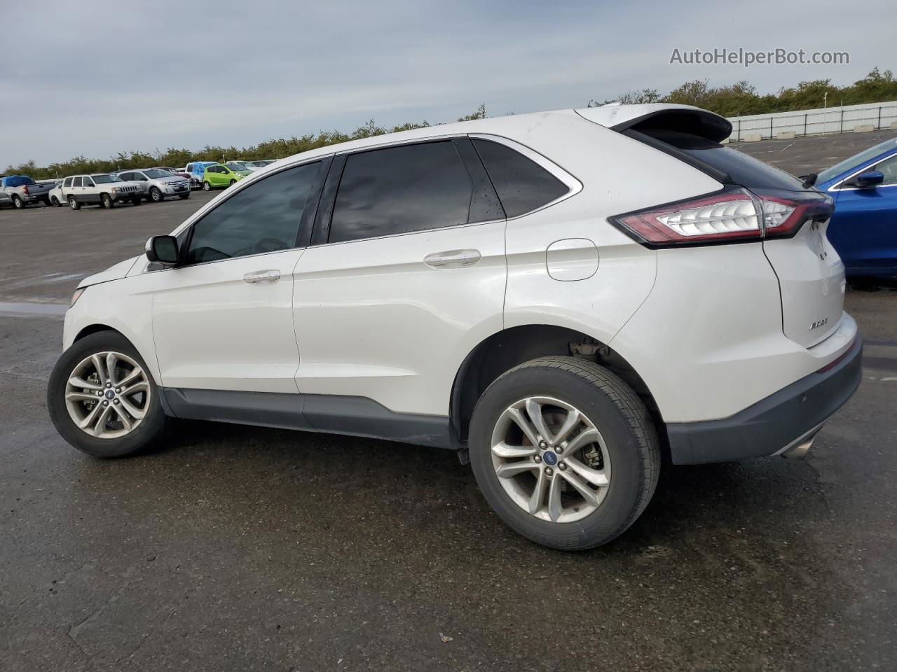 2015 Ford Edge Sel White vin: 2FMPK3J9XFBC42465