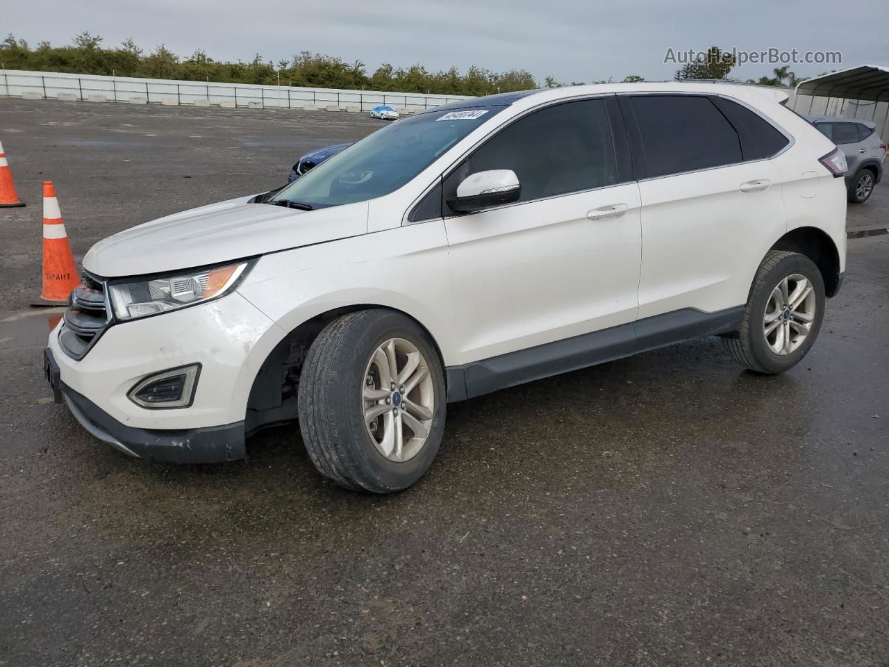 2015 Ford Edge Sel White vin: 2FMPK3J9XFBC42465