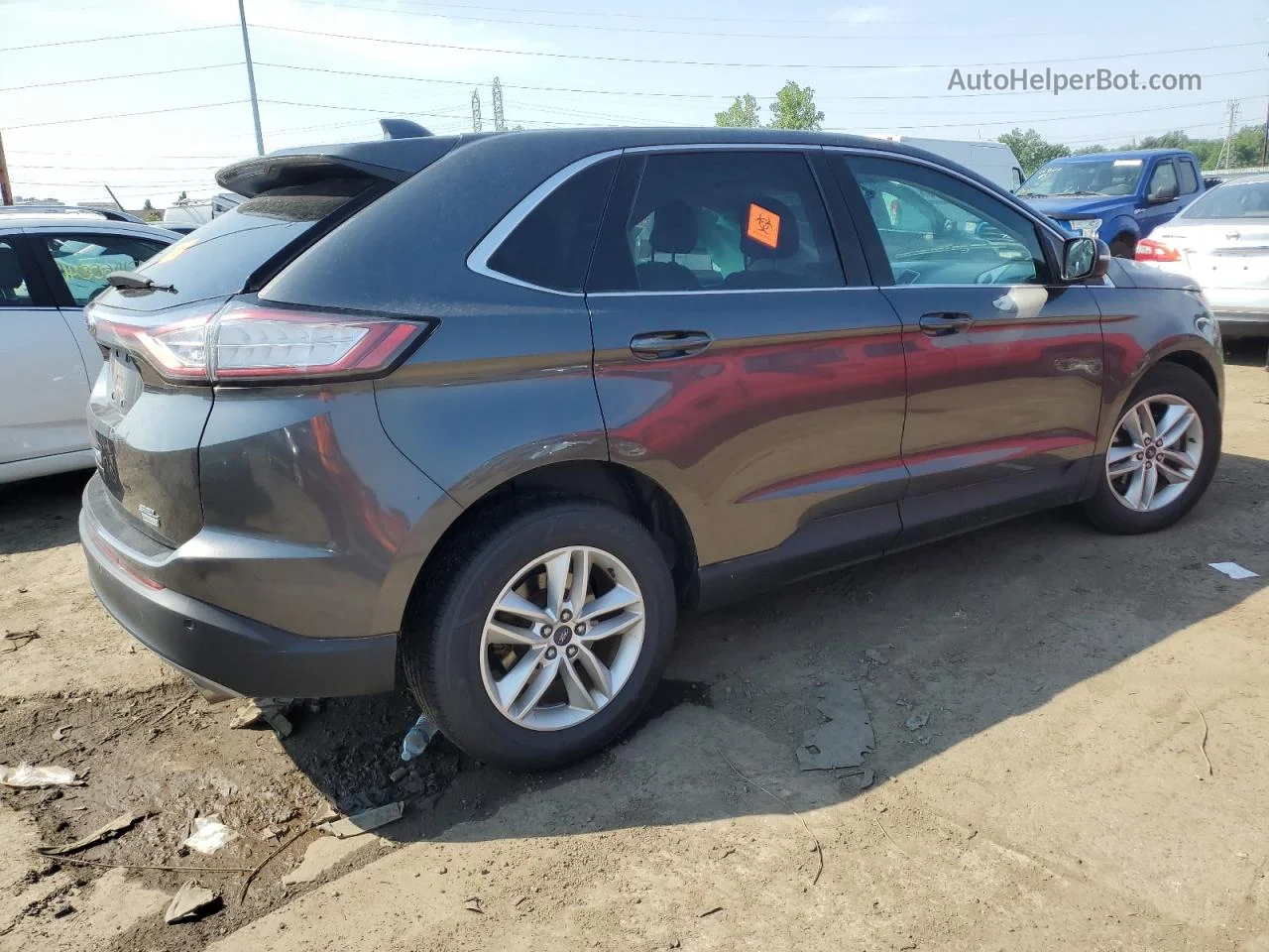 2017 Ford Edge Sel Gray vin: 2FMPK3J9XHBB96462