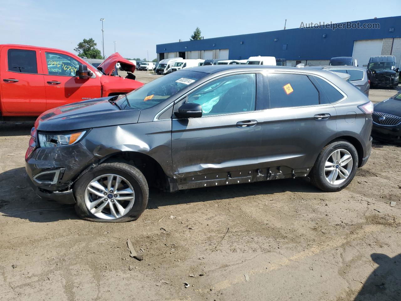 2017 Ford Edge Sel Gray vin: 2FMPK3J9XHBB96462