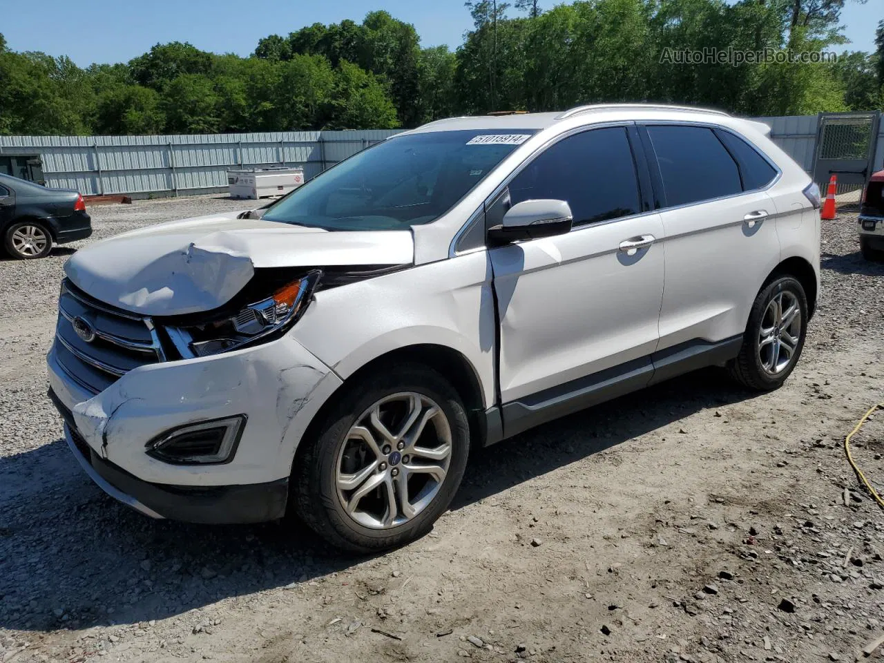 2016 Ford Edge Titanium White vin: 2FMPK3K80GBB67458