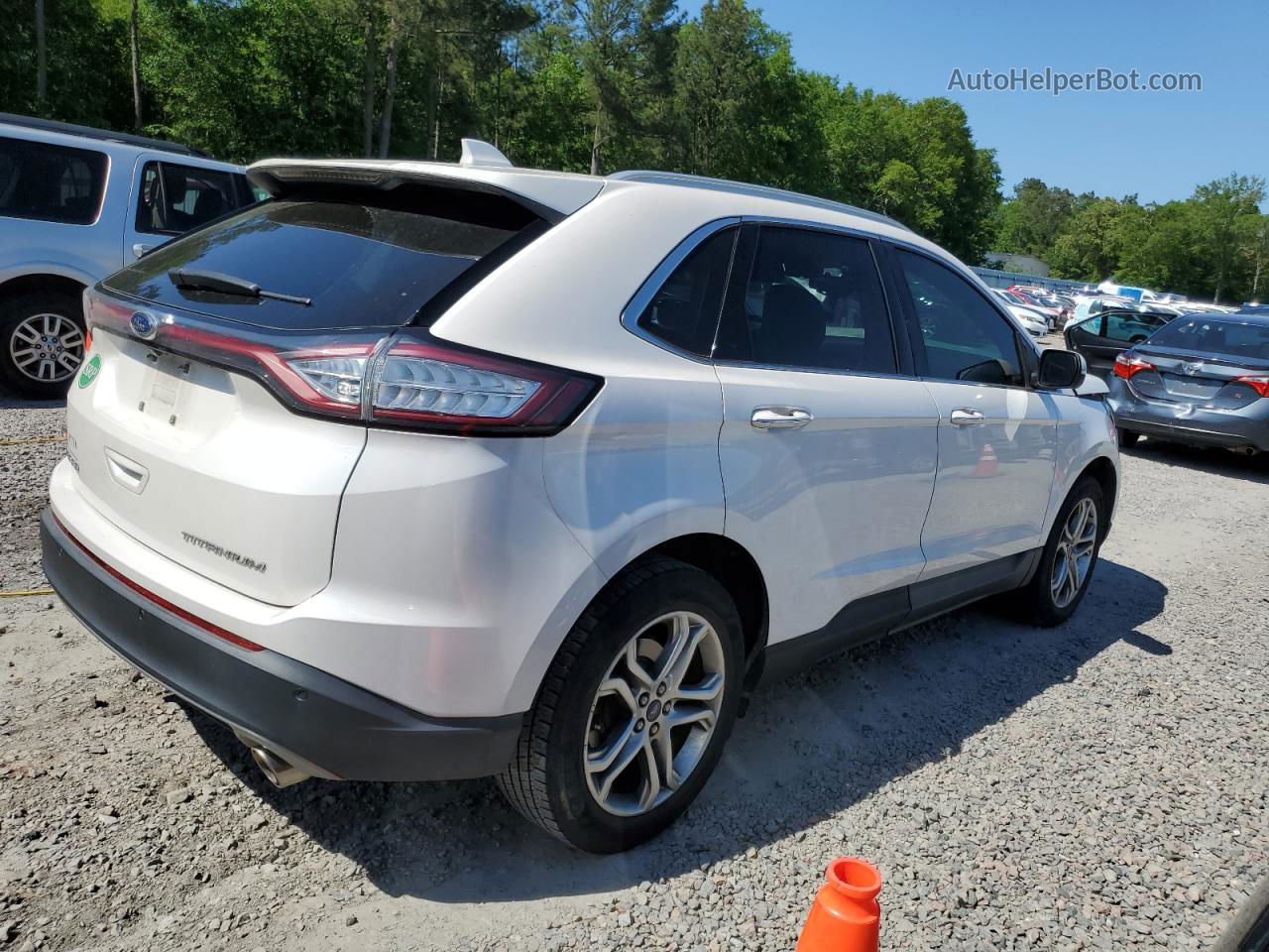 2016 Ford Edge Titanium White vin: 2FMPK3K80GBB67458