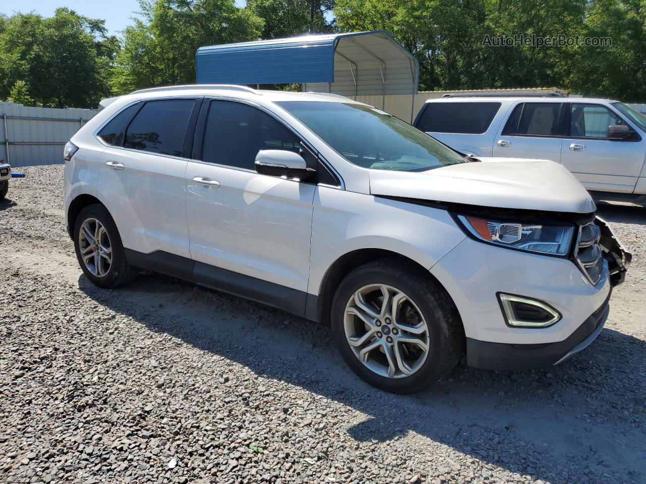 2016 Ford Edge Titanium White vin: 2FMPK3K80GBB67458