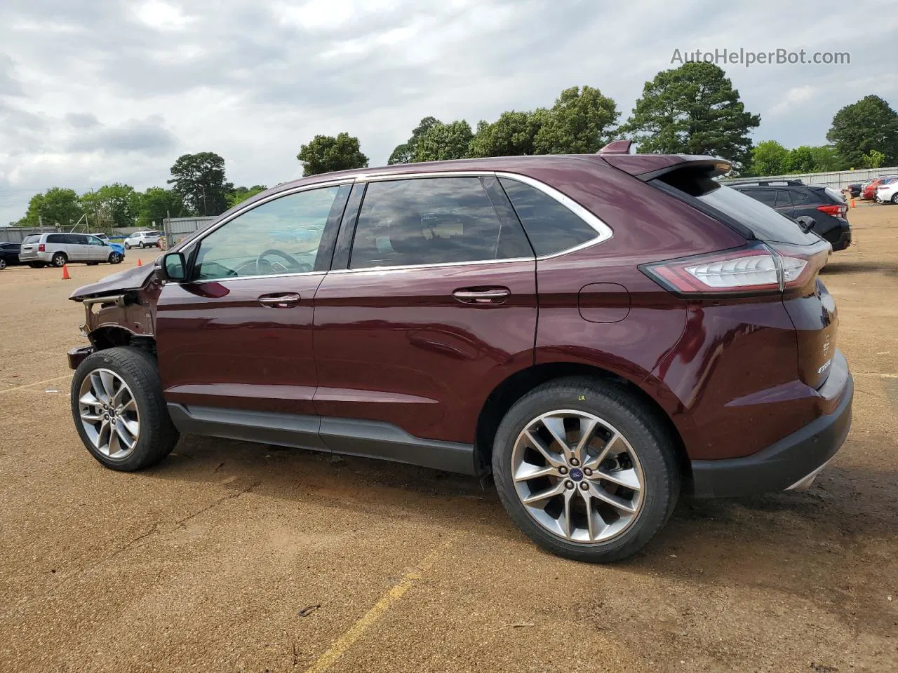 2018 Ford Edge Titanium Burgundy vin: 2FMPK3K80JBC26726