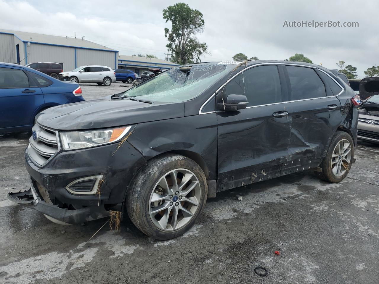 2015 Ford Edge Titanium Black vin: 2FMPK3K81FBB51834