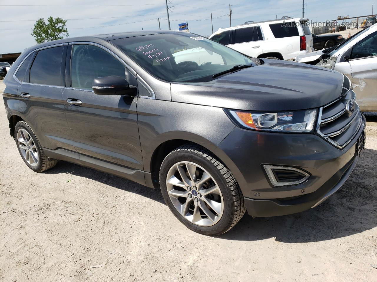 2015 Ford Edge Titanium Gray vin: 2FMPK3K81FBB66236