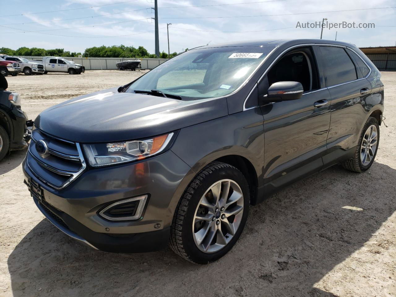 2015 Ford Edge Titanium Gray vin: 2FMPK3K81FBB66236