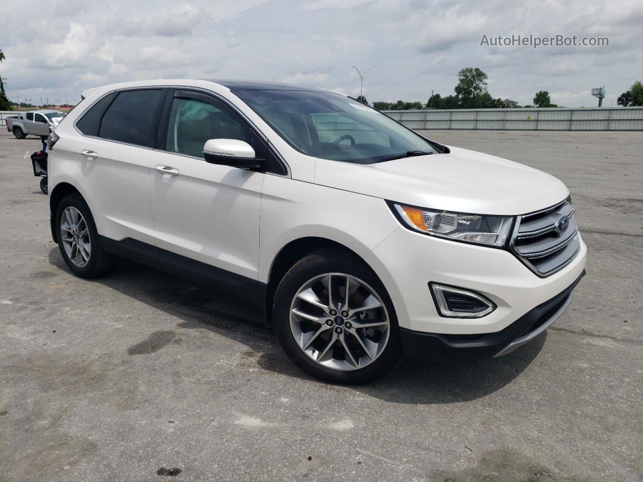 2018 Ford Edge Titanium White vin: 2FMPK3K83JBC18359